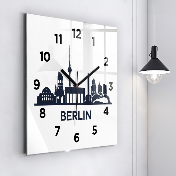 Horloge carrée en verre Illustration de la ville de Berlin