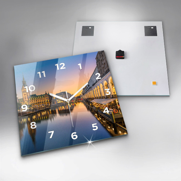 Horloge carrée en verre Hôtel de ville de Hambourg