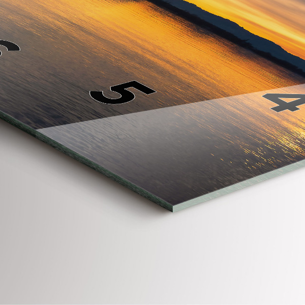 Pendule carrée en verre Coucher de soleil sur le lac