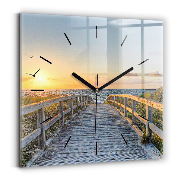 Horloge murale carrée Vacances à la plage