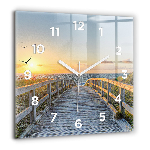 Horloge murale carrée Vacances à la plage