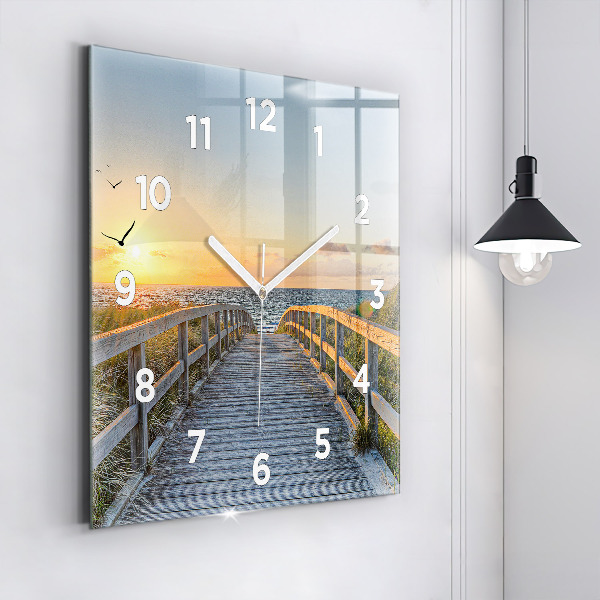 Horloge murale carrée Vacances à la plage