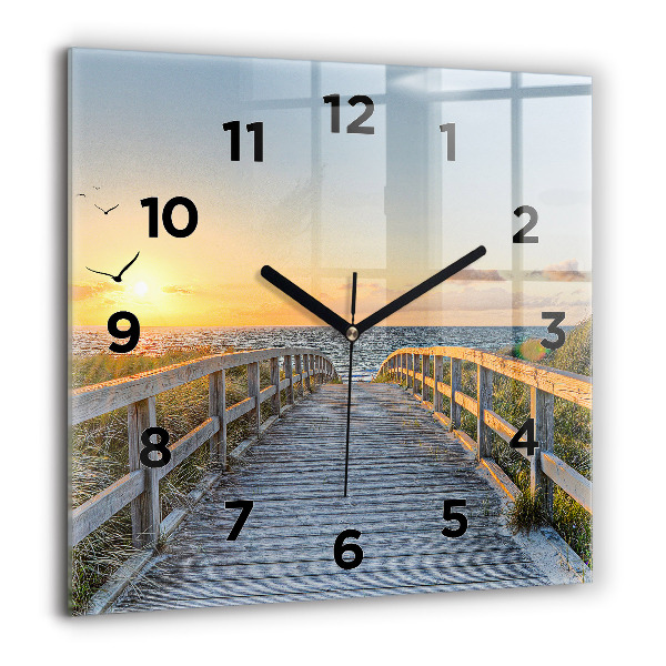 Horloge murale carrée Vacances à la plage
