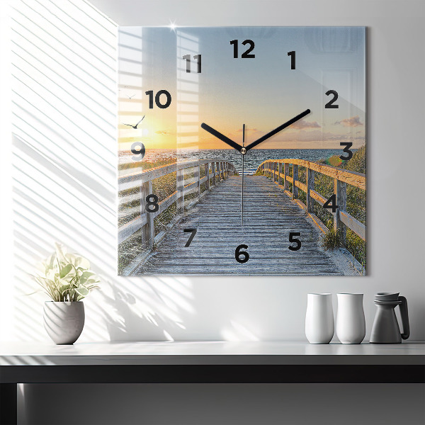 Horloge murale carrée Vacances à la plage