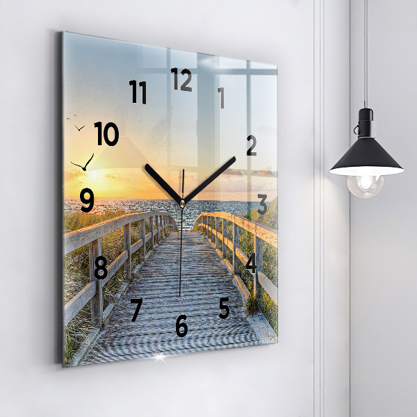 Horloge murale carrée Vacances à la plage