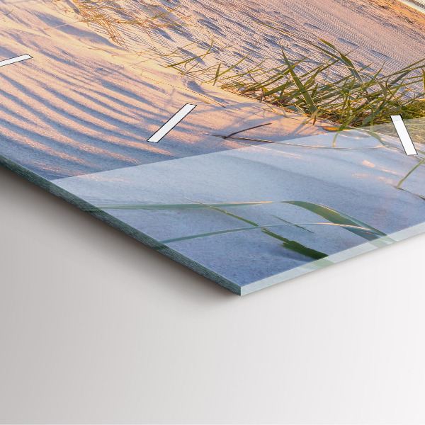 Horloge carrée en verre Coucher de soleil sur la mer