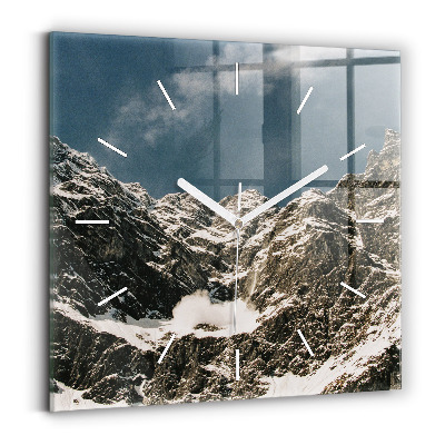 Pendule carrée en verre Montagnes Watzmann