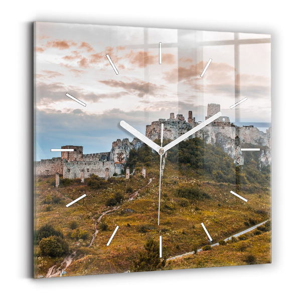 Horloge carrée en verre Château de Spiš en Slovaquie