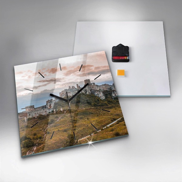 Horloge carrée en verre Château de Spiš en Slovaquie