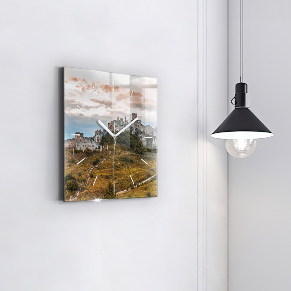 Horloge carrée en verre Château de Spiš en Slovaquie