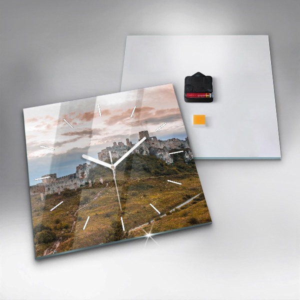 Horloge carrée en verre Château de Spiš en Slovaquie