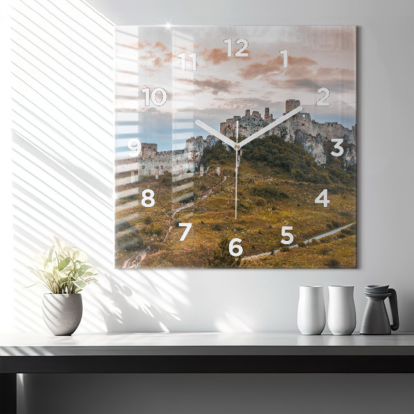 Horloge carrée en verre Château de Spiš en Slovaquie