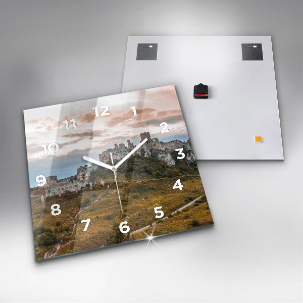 Horloge carrée en verre Château de Spiš en Slovaquie