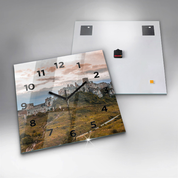 Horloge carrée en verre Château de Spiš en Slovaquie
