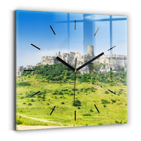Horloge carrée en verre Château de Spiš en Slovaquie