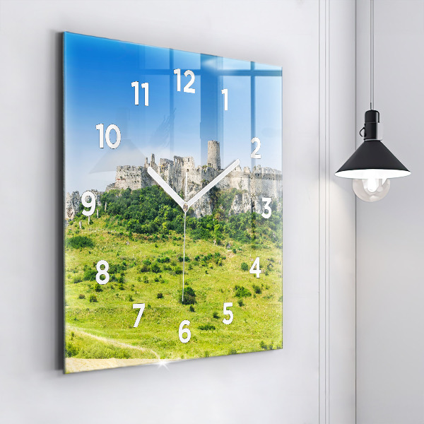 Horloge carrée en verre Château de Spiš en Slovaquie