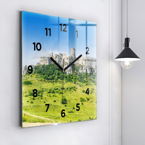Horloge carrée en verre Château de Spiš en Slovaquie