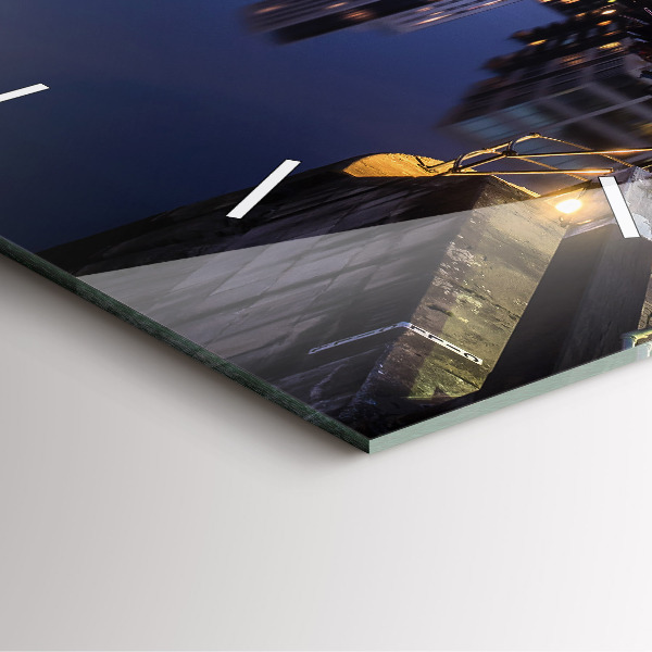 Horloge murale carrée La ville illuminée la nuit