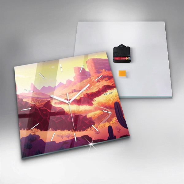 Horloge murale carrée 'Désert de l''Arizona'