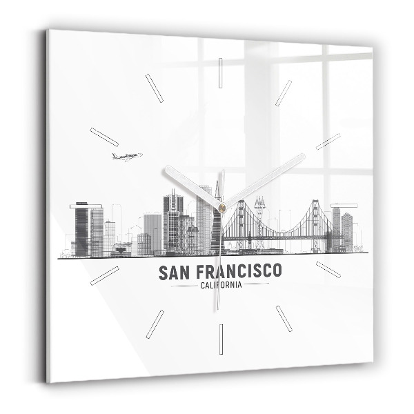 Horloge murale carrée Horizon de San Francisco