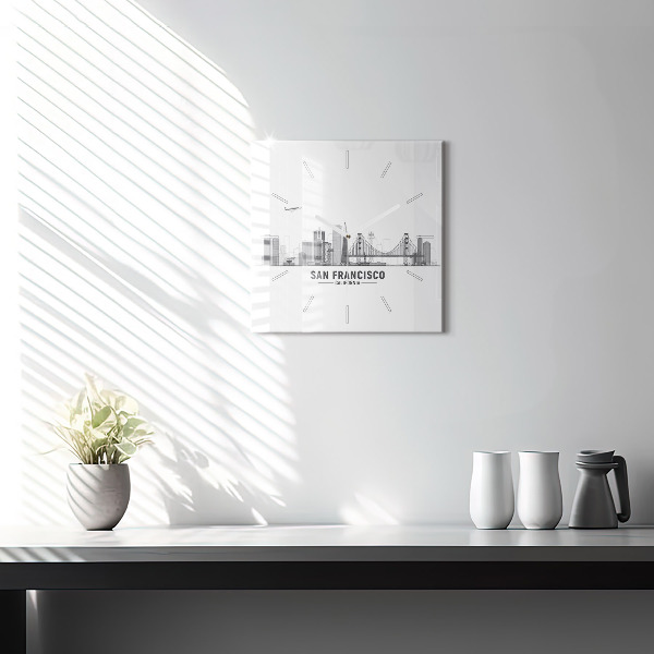 Horloge murale carrée Horizon de San Francisco