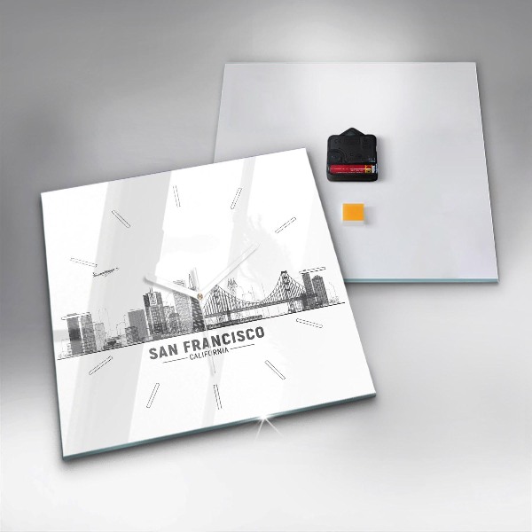 Horloge murale carrée Horizon de San Francisco