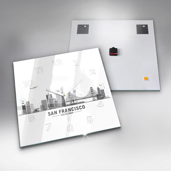 Horloge murale carrée Horizon de San Francisco