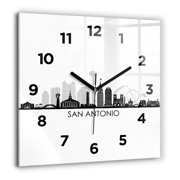 Horloge murale carrée Ville de San Antonio, Texas