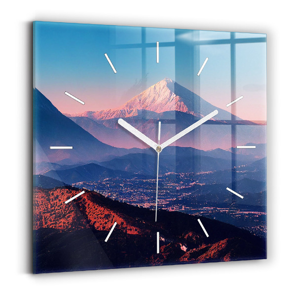 Horloge murale carrée Montagnes à San Antonio, États-Unis