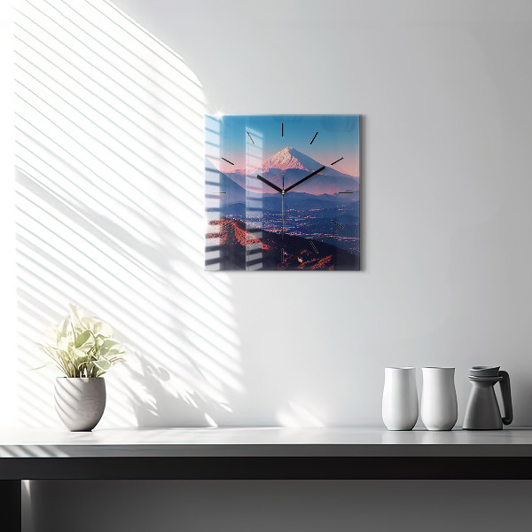 Horloge murale carrée Montagnes à San Antonio, États-Unis