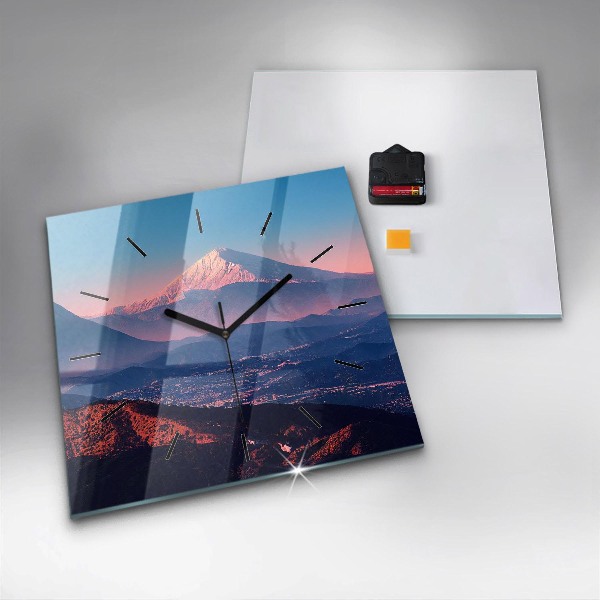 Horloge murale carrée Montagnes à San Antonio, États-Unis