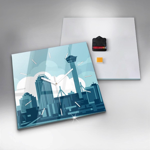 Horloge murale carrée 'L''architecture aux États-Unis'