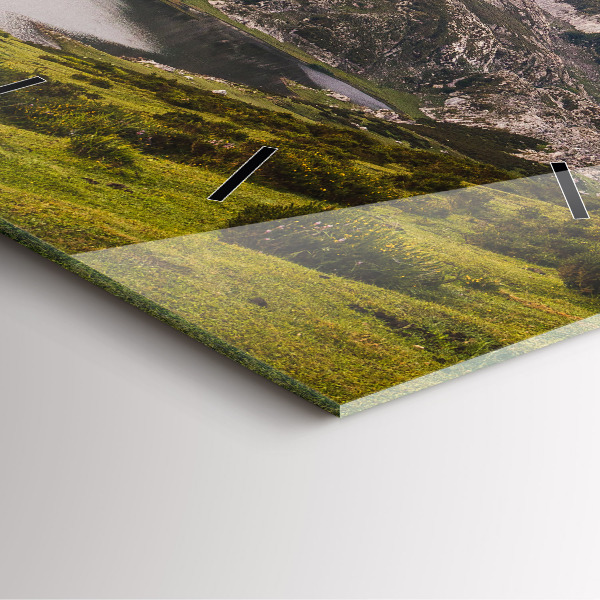 Horloge murale carrée Lac et montagnes des Pyrénées