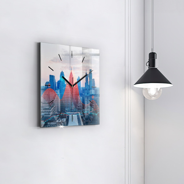 Horloge murale carrée Gratte-ciels à Philadelphie