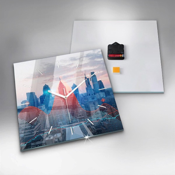 Horloge murale carrée Gratte-ciels à Philadelphie