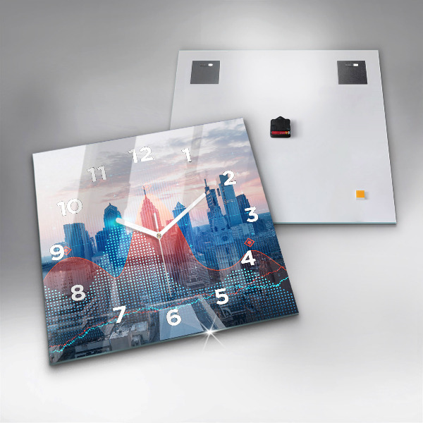 Horloge murale carrée Gratte-ciels à Philadelphie