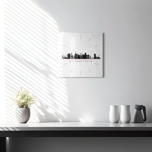 Pendule carrée en verre Illustration de Philadelphie