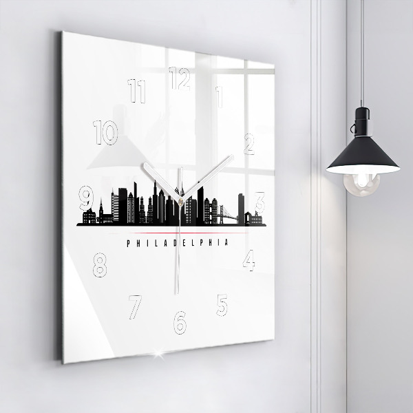Pendule carrée en verre Illustration de Philadelphie