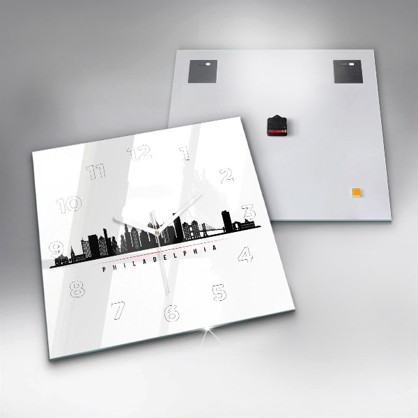 Pendule carrée en verre Illustration de Philadelphie