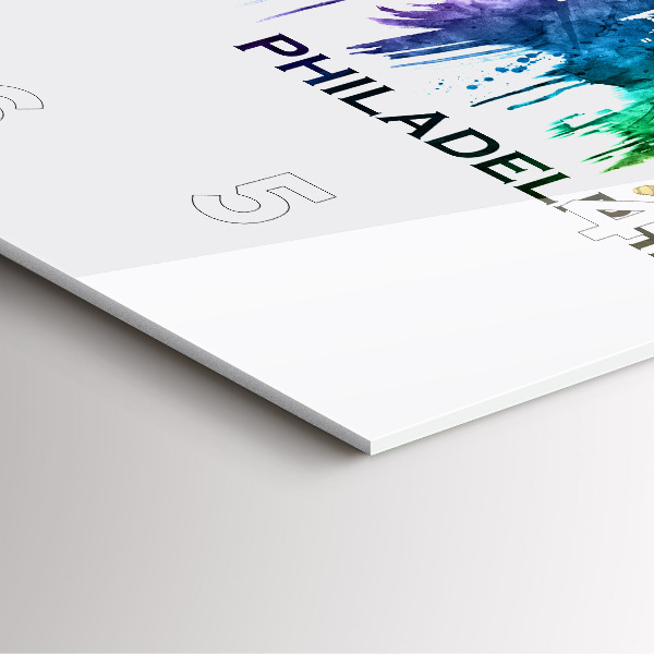 Horloge murale carrée Philadelphie colorée