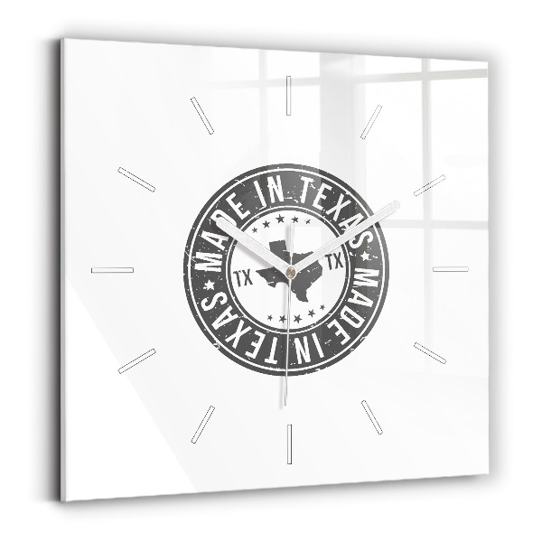 Pendule carrée en verre timbre du Texas