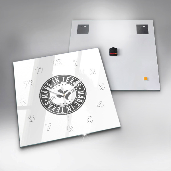 Pendule carrée en verre timbre du Texas