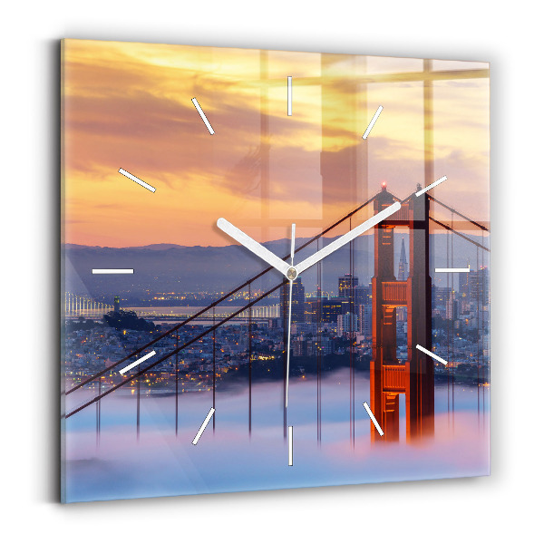 Horloge carrée en verre Pont de San Francisco