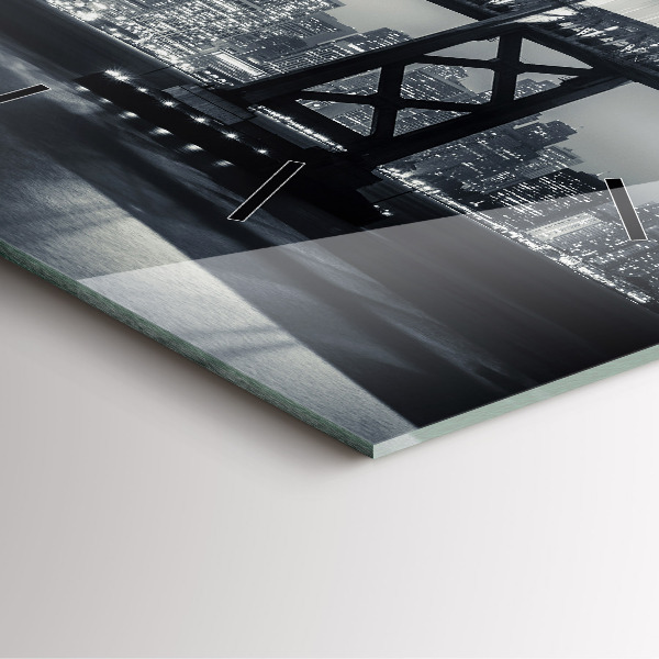 Pendule carrée en verre Pont de San Francisco la nuit