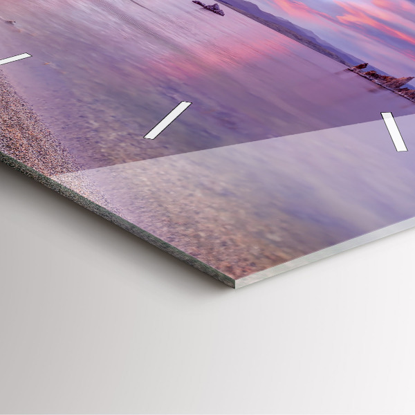 Horloge carrée en verre Lever de soleil en Californie