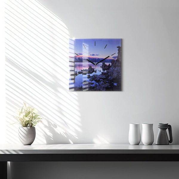 Horloge murale carrée Lac Californie