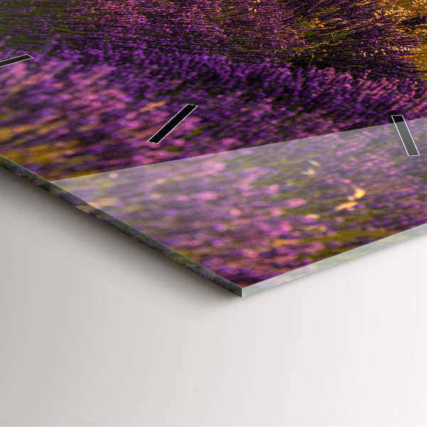 Pendule carrée en verre Prairie de lavande France