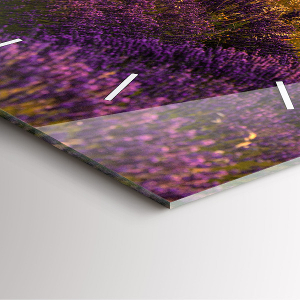 Pendule carrée en verre Prairie de lavande France