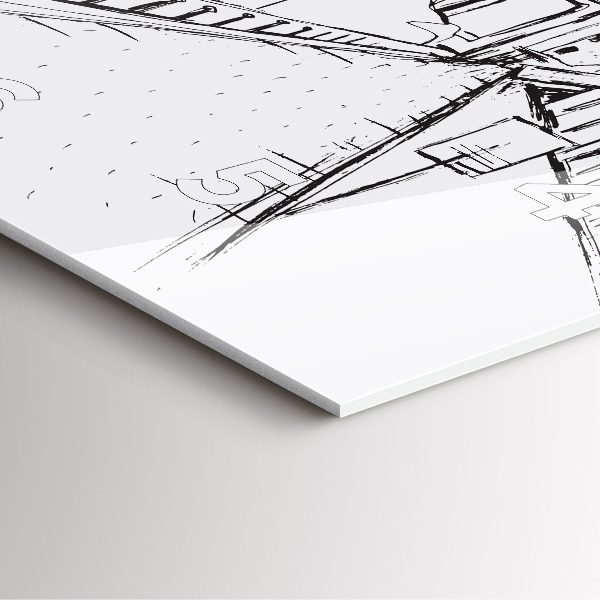 Horloge carrée en verre Dessin de la ville de Provence