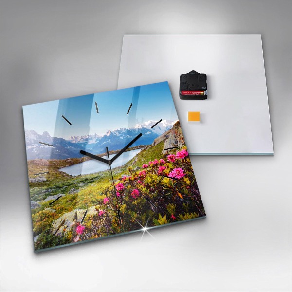 Horloge murale carrée Glacier du Mont Blanc à Chamonix